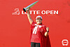 Jang Ha-na celebrates her first victory of the season after winning the KLPGA Lotte Open at the Bears Best Cheongna Golf Club in Incheon on Sunday. [KLPGA]