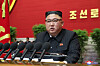 North Korean leader Kim Jong-un delivers an opening address to the eighth Congress of the ruling Workers' Party on Tuesday, according to state media on Wednesday. [YONHAP]