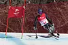 Han Sang-min competes in the Super-G race during the men's super combined sitting event at the 2022 Winter Paralympics in Yanqing, Beijing on Monday. [AP/YONHAP]