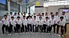 The Korean men's hockey team pose for a photo at Incheon International Airport in Incheon on Sept. 20 ahead of their departure to Hangzhou, China. [NEWS1]