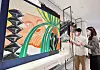 Visitors enjoy a summer-themed exhibition themed at Galleria Department Store in Apgujeong-dong in southern Seoul on Sunday. The exhibit runs through Aug. 18. [YONHAP]