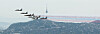 The Black Eagles, the Korean Air Force’s demonstration team, files over Seoul to celebrate the start of the cherry blossom festival in Yeouido, Seoul. The festival officially kicked off Tuesday and will run through Sunday. However, due to the unseasonably warm spring, around 500,000 people a day flocked to Yeouido's cherry blossoms last weekend. Temperatures in Seoul usually peaks at 15 degrees Celsius (59 degrees Fahrenheit) this time of year. However, temperatures have recently risen to 27 degrees Celsius, usually seen in early June. [YONHAP]