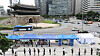 People line up at a Covid-19 testing site in Namdaemun Market, central Seoul, on Tuesday, after health authorities reported nine infections from merchants there. [NEWS1]