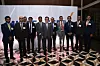 Mirae Asset Financial Group Chairman Park Hyeon-joo, center, and officials from Mirae Asset Global Investments India hold a ceremony in Mumbai to mark its 15th anniversary of its overseas business operations in India. [MIRAE ASSET GLOBAL INVESTMENTS]