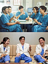 Top: The main characters of the tvN series “Hospital Playlist” (2020-). Bottom from left: Ob-gyn surgeon Oh Soo-young, cardiothoracic surgeon Yang Ji-hyuk and pediatric surgeon Lee Sang-hoon of the Samsung Medical Center in Gangnam District, southern Seoul. [JOONGANG ILBO]