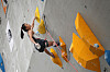 Seo Chae-hyun competes in the final round of the women's boulder and lead event during the last day of the 2022 IFSC Climbing Asian Championship on Sunday at Jamwon Hangang river park in Seocho, southern Seoul. [NEWS1]