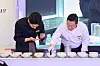 Chefs Lee Jun and Lee Chan-yang, better known by his nickname “Rebellious Genius,” prepare sorbets made out of Buddha's hand and citrus on Feb. 3 at the Stella Artois event in southern Seoul. [STELLA ARTOIS]