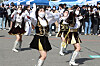 Cheerleaders give a demonstration performance to persuade freshmen to join their club, on the campus of Yeungnam University in Gyeongsan, North Gyeongsang, on Wednesday. The university headquarters allowed clubs to resume their activities, which had been suspended since early 2020 because of the Covid-19 pandemic. [NEWS1]
