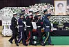 Members of the Ministry of Defense's honor guard carry the coffin of Son Myung-soon, widow of former President Kim Young-sam, at her funeral ceremony held at the National Cemetery in Dongjak District, southern Seoul, on Monday morning. Son died at the age of 95 at Seoul National University Hospital last Thursday. [YONHAP]