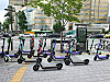 Electric scooters are parked in front of exit 1 of Jamsil Station in southern Seoul. [PARK MIN-JE]