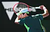 Kwon Soon-woo plays the ball during his men's singles second round match against Canada's Denis Shapovalov at Melbourne Park in Melbourne on Jan. 19. [REUTERS/YONHAP]