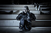James McAvoy playing Cyrano in Jamie Lloyd's 'Cyrano de Bergerac.' [MARK BRENNER]