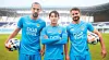 From left: Dejan Damjanovic, Jeong Seung-won and Cesinha pose for a photo at DGB Daegu Bank Park in Daegu. [DAEGU FC]