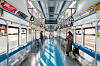 Passengers stand in a seatless subway car that will start running along subway line No. 4 on Wednesday. [SEOUL METRO]