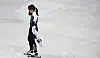 Choi Min-jeong reacts after winning the women's 1,000-meter silver medal at the 2022 Beijing Games on Friday. [JOONGANG ILBO]