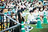 Festivalgoers at the Beautiful Mint Life 2021 music festival listen to music wearing face masks and keeping the distancing guidelines. [NEWS1]