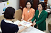 Lawmakers of the People Power Party submit a motion requesting disciplinary action against independent Rep. Yoon Mee-hyang at the National Assembly in Yeouido, western Seoul, Monday, after she took part in an event to commemorate the 100th anniversary of the 1923 Great Kanto earthquake organized by a pro-North group in Japan last Friday. [NEWS1]