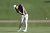 Tom Kim plays a shot on the fifth hole during a practice round prior to the 2023 Masters Tournament at Augusta National Golf Club on Wednesday in Augusta, Georgia. [AFP/YONHAP]
