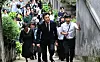 Seoul Mayor Oh Se-hoon, center, visits the provisional government of Korea in Chongqing, Sichuan Province, China, on Sunday. [SEOUL METROPOLITAN GOVERNMENT]