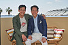 Actor Jung Woo-sung, left, and director-actor Lee Jung-jae meet with Korean reporters in Cannes on May 21, 2022, during the 75th Cannes Film Festival, where Lee’s directorial debut film, the spy thriller 'Hunt,' was invited. [JOONGANG ILBO]