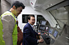 President Yoon Suk Yeol, right, looks around the cockpit of the GTX-A in Dongtan Station, Hwaseong, Gyeonggi, on Nov. 6, 2023. [PRESIDENTIAL OFFICE]