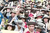 Foreign workers hold a protest outside Yongsan Station in central Seoul on Aug. 20, 2023, demanding better treatment for non-Korean laborers. [NEWS1]