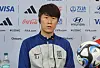 Korean U-20 manager Kim Eun-jung speaks during a press conference at the Estadio Ciudad de La Plata in La Plata, Argentina on Wednesday. [YONHAP]