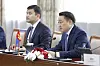 Mongolian Parliamentary Speaker Dashzegve Amarbayasgalan speaks during a meeting with Korean National Assembly Speaker Woo Won-shik in Ulaanbaatar last month. [STATE GREAT KHURAL OF MONGOLIA]