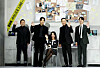 From left, director Han Dong-hwa, actors Jin Goo, Gyeong Soo-jin, Lee Sung-min and Lee Hak-joo pose at a local press event for Disney+ original series 'Shadow Detective' at the Grand InterContinental Seoul Parnas in Gangnam District, southern Seoul on Tuesday. [NEWS1]