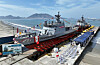 A christening ceremony takes place for two patrol boats — the B.A.P. Rio Huarmey and the B.A.P. Rio Nepena — of the Peruvian Navy at Servicios Industriales de la Marina in the South American nation on Jan. 10. [YONHAP]