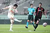 Jo Seong-joon of Jeju United kicks the ball during an FA Cup match against FC Seoul on Wednesday at Seoul World Cup Stadium in Mapo District, western Seoul. [NEWS1]