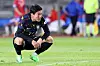 Hwang Ui-jo reacts during a game against Costa Rica at Goyang Stadium in Goyang, Gyeonggi on Friday. [NEWS1]