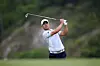Lee Jun-seok plays his iron at the 12th hole of the second round of the Hana Bank Invitational at Nam Chuncheon Country Club in Chuncheon, Gangwon, on Friday. [KPGA]