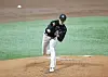 KT Wiz pitcher Bae Je-seong throws a pitch during the second round of the playoffs against the Doosan Bears at Gocheok Sky Dome in western Seoul on Nov. 13. [YONHAP]