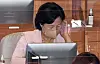 Justice Minister Choo Mi-ae attends the National Assembly's plenary session on Monday. [YONHAP]