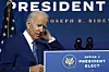 U.S. President-elect Joe Biden arrives to speak Monday, Nov. 9, at The Queen Theater in Wilmington, Delaware. [AP/YONHAP]