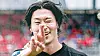 FC Midtjylland's Cho Gue-sung celebrates after scoring a goal against Sikleborg in the Danish Superliga on Sunday in a photo shared by the club on Instagram. [SCREEN CAPTURE]