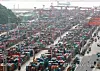 Containers are stacked at a pier in Korea's largest port city of Busan on July 4, 2023. [YONHAP]