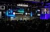 Samsung Electronics Vice Chairman Han Jong-hee speaks at a press conference at CES 2024 in Las Vegas on Monday. [SAMSUNG ELECTRONICS]
