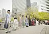 A hanbok (traditional Korean dress) fashion show is held on Friday in the Cheonggyecheon area of central Seoul. [KOREA TOURISM ORGANIZATION]