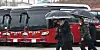 A rentable bus is parked at a lot in Songpa District, southern Seoul, with the license plates removed Tuesday. Removing the license plates stops the government from taxing bus companies and saves money on insurance, reducing maintenance costs for bus companies hit hard by the Covid-19 pandemic. [YONHAP]