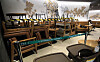 Chairs and tables are stacked up at a corner of a Starbucks coffee shop in Seoul Tuesday, as the central government warned the greater Seoul area will be subject to Level 1.5 restrictions within a week. [NEWS1]