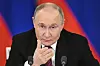 Russian President Vladimir Putin gestures as he speaks to journalists in the Grand Palace at the Kremlin in Moscow, Russia, on May 11 after celebrations of the 80th anniversary of the Soviet Union's victory over Nazi Germany during World War II. [AP/YONHAP]