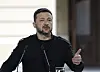 Ukraine's President Volodymyr Zelensky gestures as he addresses a joint press conference following a meeting of the 'coalition of the willing' at the Mariinskyi Palace, the official residence of the president of Ukraine, in Kyiv, Ukraine, on May 10. [EPA/YONHAP]