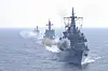 ROKS Eulji Mundeok, first from the right, participates in a field training event in the waters of West Sea on March 21. [REPUBLIC OF KOREA NAVY]