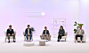 From left: Ahn Hyung-ki, vice president of Hyundai Motor Group's electronics development group, Paul Choo, executive vice president of Hyundai Motor Group's electronics and infotainment development center, Park Chung-kook, president of Hyundai Motor Group's R&D division, Jin Eun-sook, executive vice president Hyundai Motor Group's ICT innovation division and Chang Song, president of Hyundai Motor Group's transportation-as-a-service division talk at an online press conference Wednesday. [HYUNDAI MOTOR GROUP]