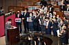 People Power Party lawmakers protest as Rep. Jin Sung-joon of the Democratic Party speaks about the revision to the Prosecutors' Office Act at the National Assembly in Yeouido, Seoul on Saturday. [NEWS1]