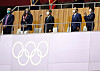 Japanese Emperor Naruhito, center, speaks at the opening ceremony of the Summer Games at the Olympic stadium in Shinjuku, Tokyo, Friday. [NEWS1]