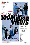Twice's music video for 'Scientist' surpassed 100 million views on YouTube. [JYP ENTERTAINMENT]
