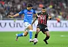 Napoli's Kim Min-Jae in action with AC Milan's Junior Messias during a game at San Siro Stadium in Milan on Sept. 18. [REUTERS/YONHAP]